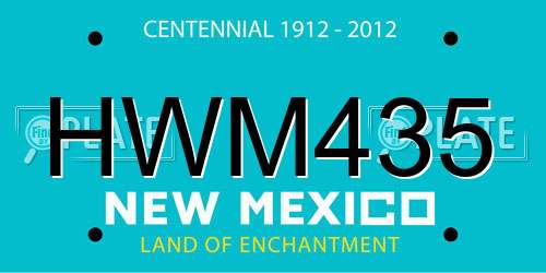 HWM435 New Mexico License Plate