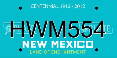 HWM554 New Mexico License Plate