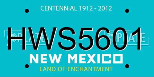 HWS5601 New Mexico License Plate
