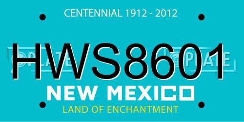 HWS8601 New Mexico License Plate