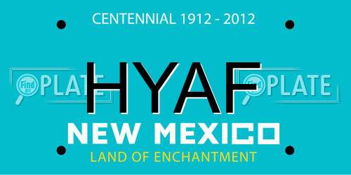 HYAF New Mexico License Plate