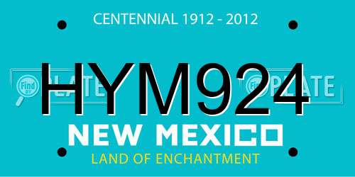 HYM924 New Mexico License Plate