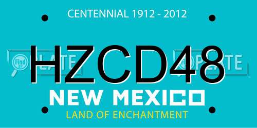 HZCD48 New Mexico License Plate