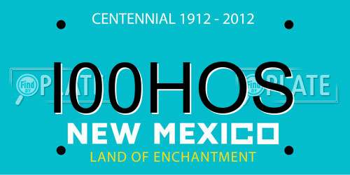 I00HOS New Mexico License Plate