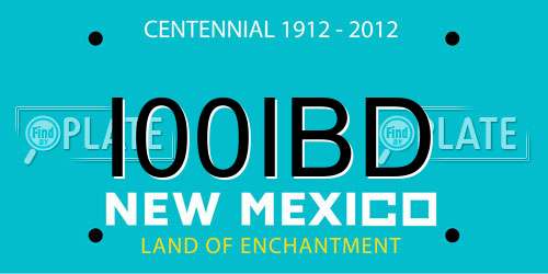 I00IBD New Mexico License Plate
