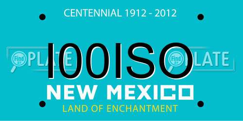 I00ISO New Mexico License Plate