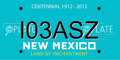 I03ASZ New Mexico License Plate