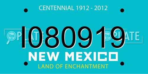 I080919 New Mexico License Plate