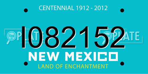 I082152 New Mexico License Plate