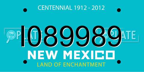 I089989 New Mexico License Plate