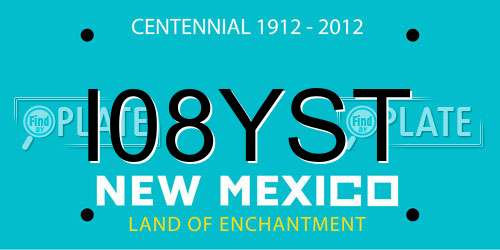 I08YST New Mexico License Plate
