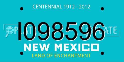 I098596 New Mexico License Plate