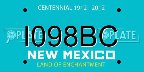 I098BC New Mexico License Plate
