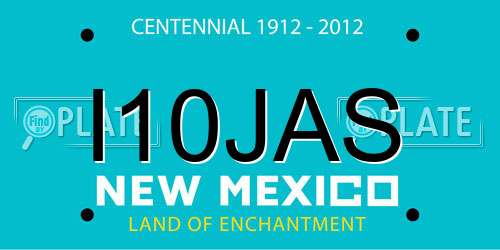 I10JAS New Mexico License Plate