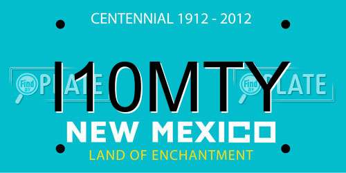 I10MTY New Mexico License Plate