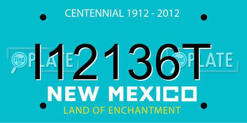 I12136T New Mexico License Plate