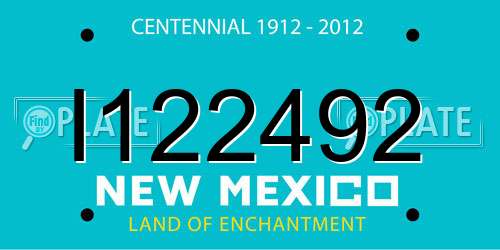 I122492 New Mexico License Plate