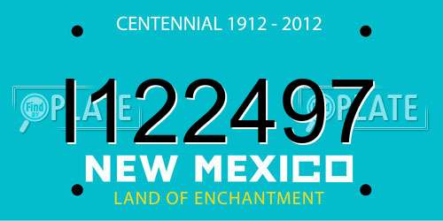 I122497 New Mexico License Plate