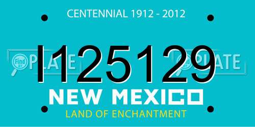 I125129 New Mexico License Plate