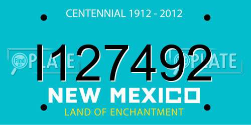 I127492 New Mexico License Plate