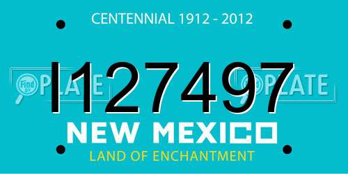 I127497 New Mexico License Plate