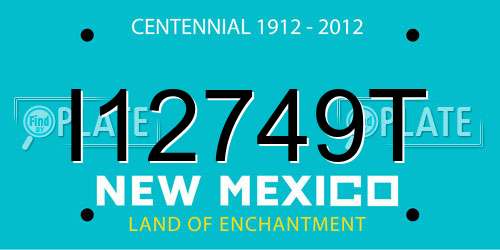 I12749T New Mexico License Plate