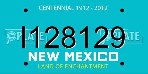 I128129 New Mexico License Plate