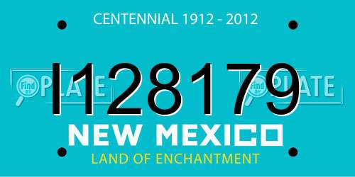 I128179 New Mexico License Plate