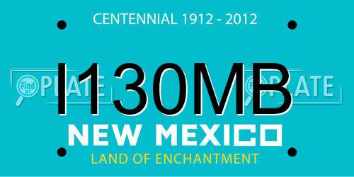 I130MB New Mexico License Plate