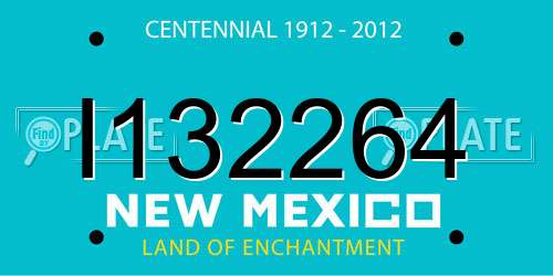 I132264 New Mexico License Plate