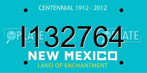 I132764 New Mexico License Plate
