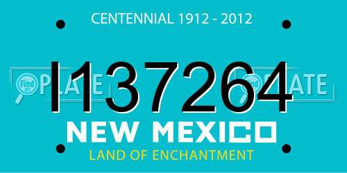 I137264 New Mexico License Plate