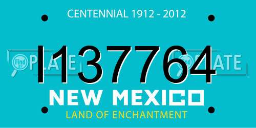 I137764 New Mexico License Plate