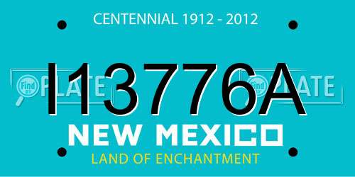 I13776A New Mexico License Plate