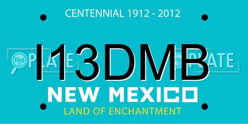 I13DMB New Mexico License Plate