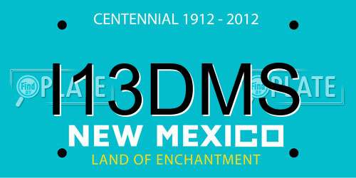 I13DMS New Mexico License Plate