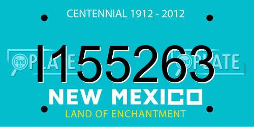 I155263 New Mexico License Plate