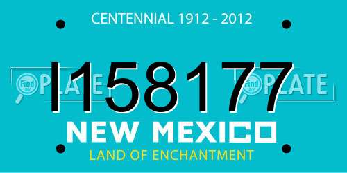 I158177 New Mexico License Plate