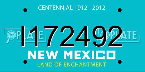I172492 New Mexico License Plate