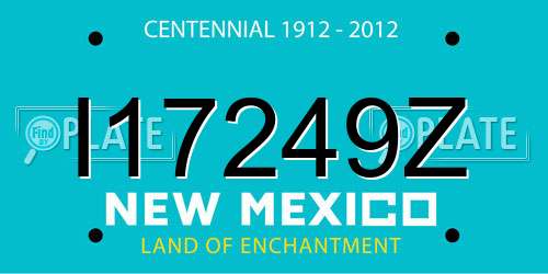 I17249Z New Mexico License Plate