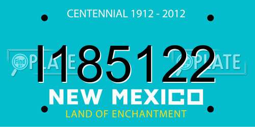 I185122 New Mexico License Plate