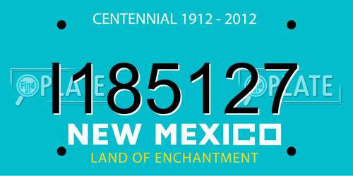 I185127 New Mexico License Plate