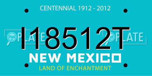 I18512T New Mexico License Plate