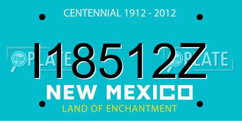 I18512Z New Mexico License Plate
