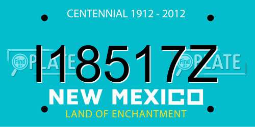 I18517Z New Mexico License Plate