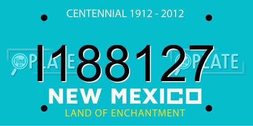 I188127 New Mexico License Plate