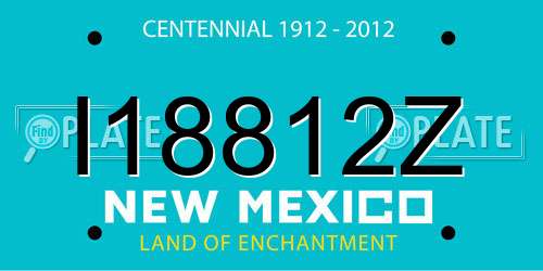 I18812Z New Mexico License Plate