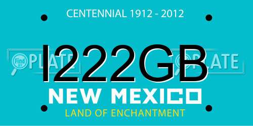 I222GB New Mexico License Plate