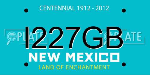 I227GB New Mexico License Plate