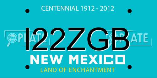 I22ZGB New Mexico License Plate
